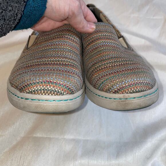 Dansko Belle Slip On Sneakers - Women's Size 37 - Textured Canvas Striped Shoes - Picture 4 of 10